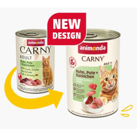Animonda Carny Adult Kurczak, Indyk + Królik puszka 400g