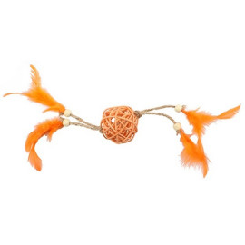 BUBA Wiklinowa kulka z piórami pomarańcz [5595]