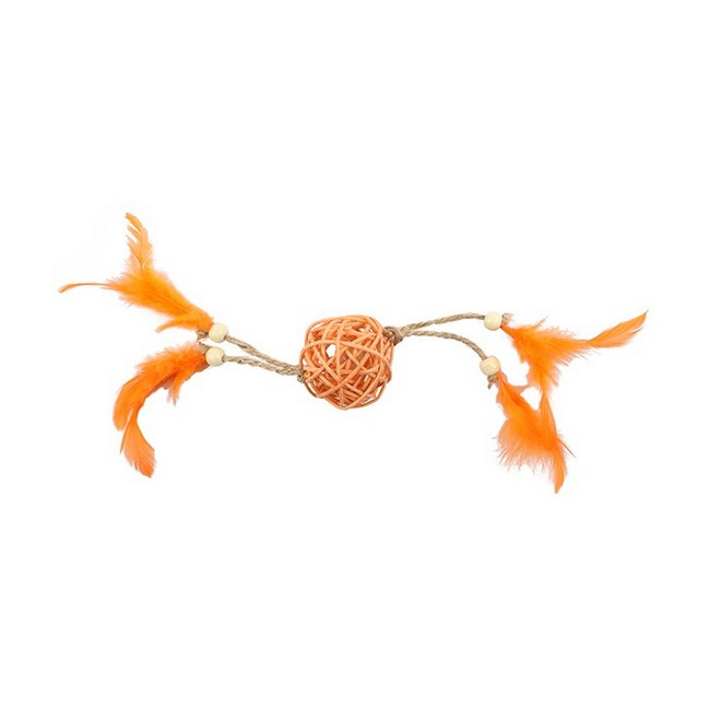 BUBA Wiklinowa kulka z piórami pomarańcz [5595]