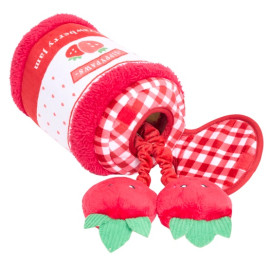 ZippyPaws Pluszowa norka bungee dla psa Dżem truskawkowy [ZP1113]