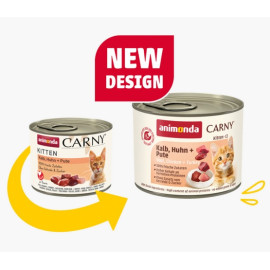Animonda Carny Kitten Cielęcina + Kurczak + Indyk puszka 200g