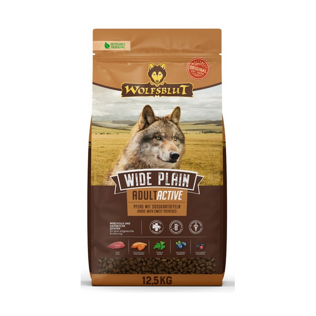 Wolfsblut Dog Wide Plain Active - konina i bataty 12,5kg