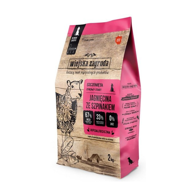 Wiejska Zagroda Jagnięcina ze szpinakiem Puppy 2kg