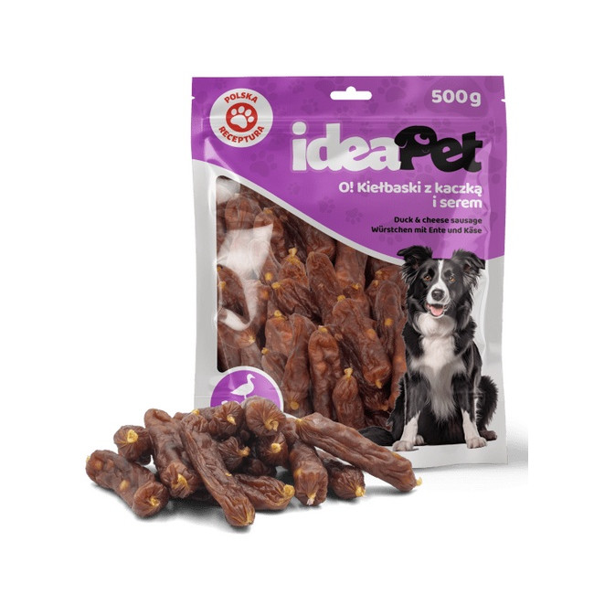 IdeaPet Kiełbaski z kaczką i serem 500g