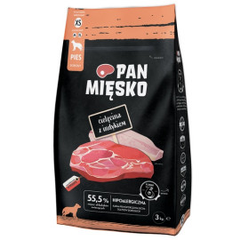 Pan Mięsko Karma sucha dla psa - cielęcina i indyk chrupki XS 3kg