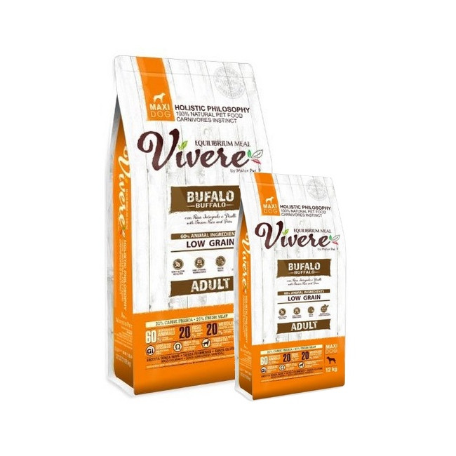 Vivere Maxi Adult Buffalo 12kg Karma Monobiałkowa z Bawołem dla dużych ras 12+3kg
