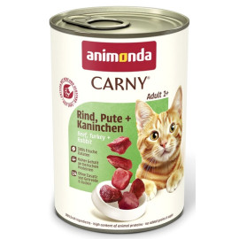 Animonda Carny Adult Wołowina, Indyk + Królik puszka 400g