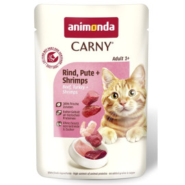 Animonda Carny Adult Wołowina, Indyk + Krewetki saszetka 85g