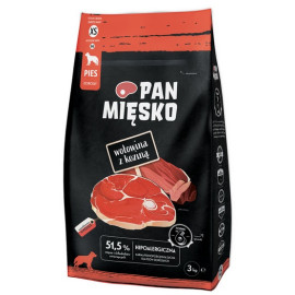 Pan Mięsko Karma sucha dla psa - wołowina i kozina chrupki XS 3kg