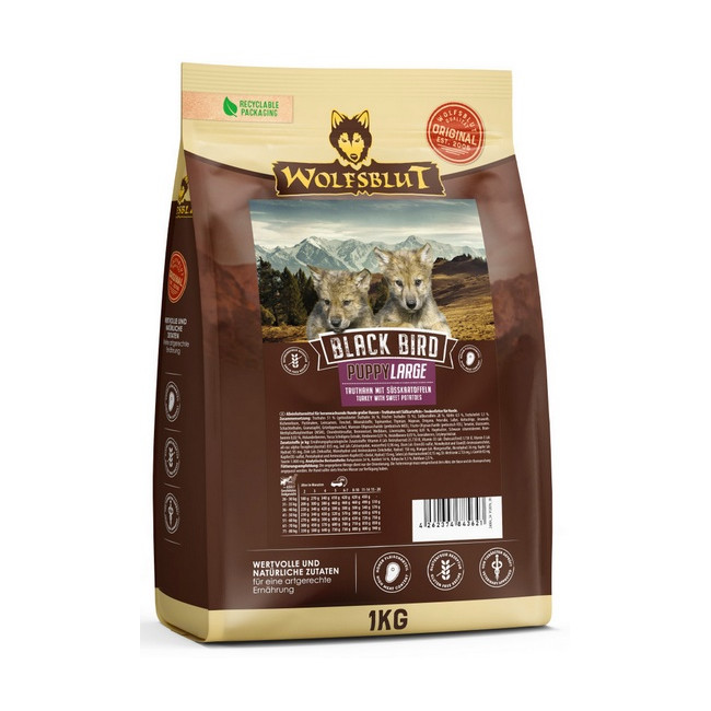 Wolfsblut Dog Black Bird Puppy Large - indyk i bataty 1kg