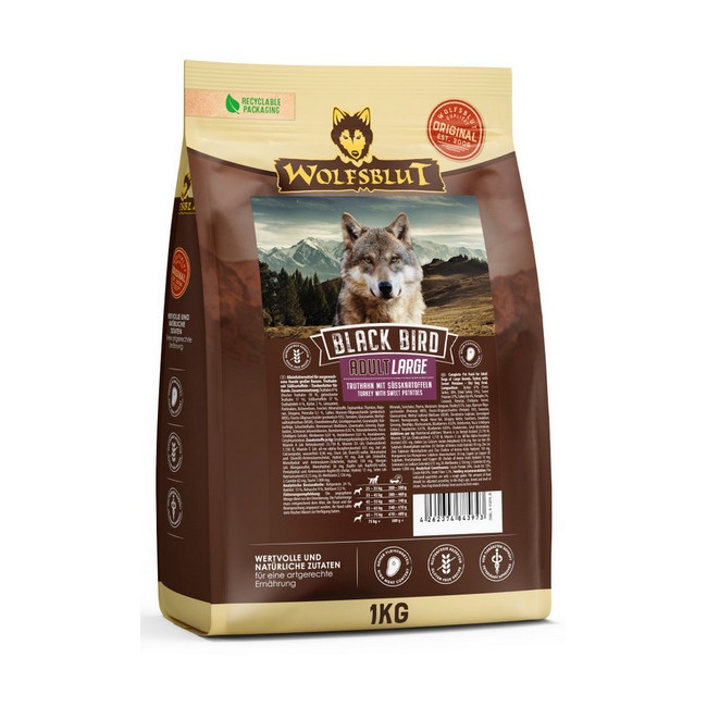 Wolfsblut Dog Black Bird Adult Large - indyk i bataty 1kg