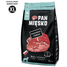 Pan Mięsko Karma sucha dla psa - wieprzowina i dzik chrupki XL 9kg