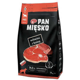 Pan Mięsko Karma sucha dla psa - wołowina i kozina chrupki M 9kg