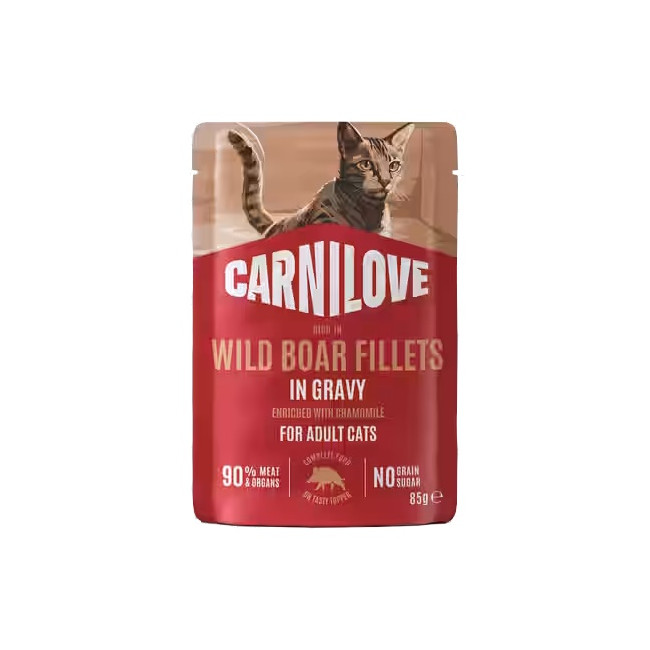 Carnilove Cat Wild Boar - dzik w sosie saszetka 85g
