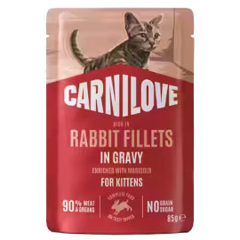 Carnilove Cat Rabbit Kitten - królik w sosie saszetka 85g