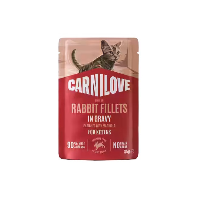 Carnilove Cat Rabbit Kitten - królik w sosie saszetka 85g
