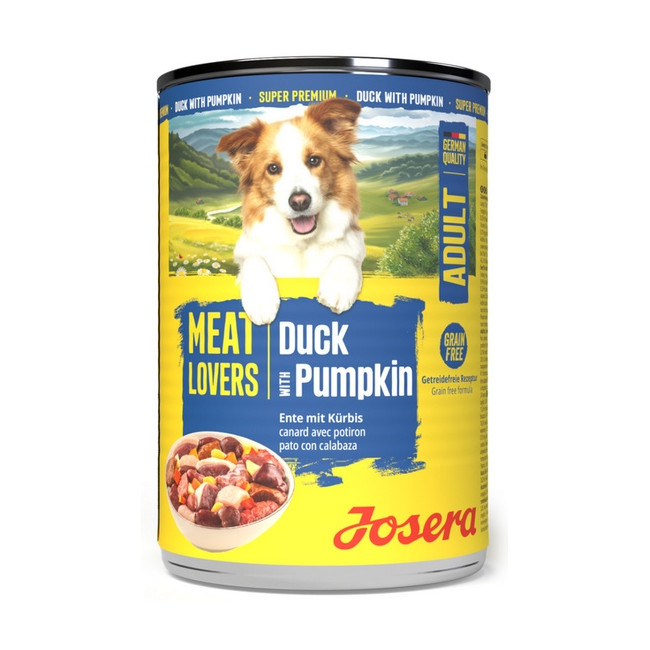 Josera Pies Meat Lovers Menu Kaczka z dynią puszka 400g