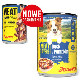 Josera Pies Meat Lovers Menu Kaczka z dynią puszka 400g