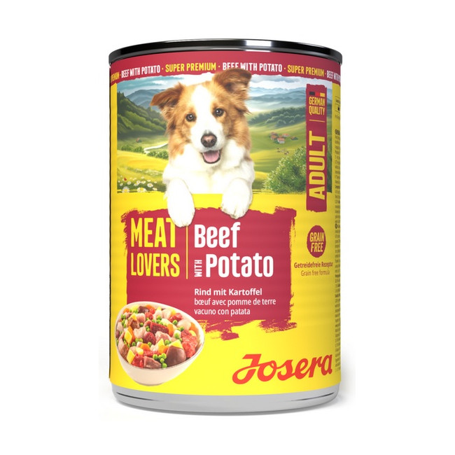 Josera Pies Meat Lovers Menu Wołowina z ziemniakami puszka 400g