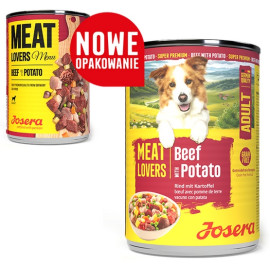 Josera Pies Meat Lovers Menu Wołowina z ziemniakami puszka 400g
