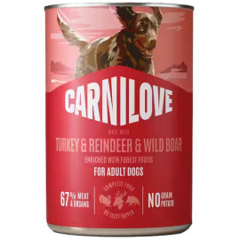 Carnilove Dog Turkey & Reindeer & Wildboar Adult - indyk, renifer i dzik puszka 400g