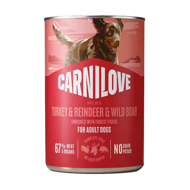 Carnilove Dog Turkey & Reindeer & Wildboar Adult - indyk, renifer i dzik puszka 400g