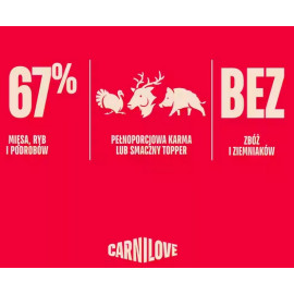 Carnilove Dog Turkey & Reindeer & Wildboar Adult - indyk, renifer i dzik puszka 400g
