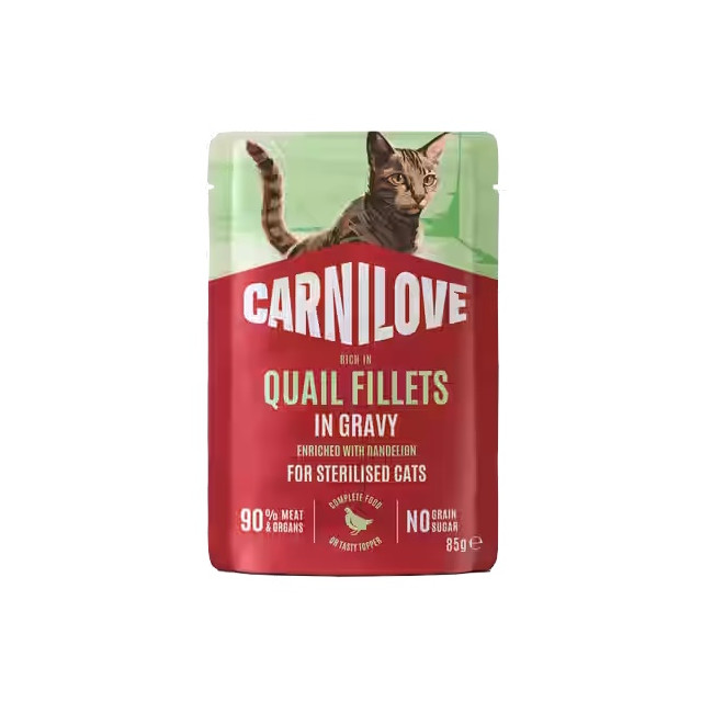 Carnilove Cat Quail Sterilised - przepiórka w sosie saszetka 85g