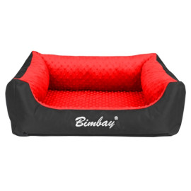 Bimbay Pokrowiec do kanapy Minky r.3 - 100x80cm czarny-czerwony
