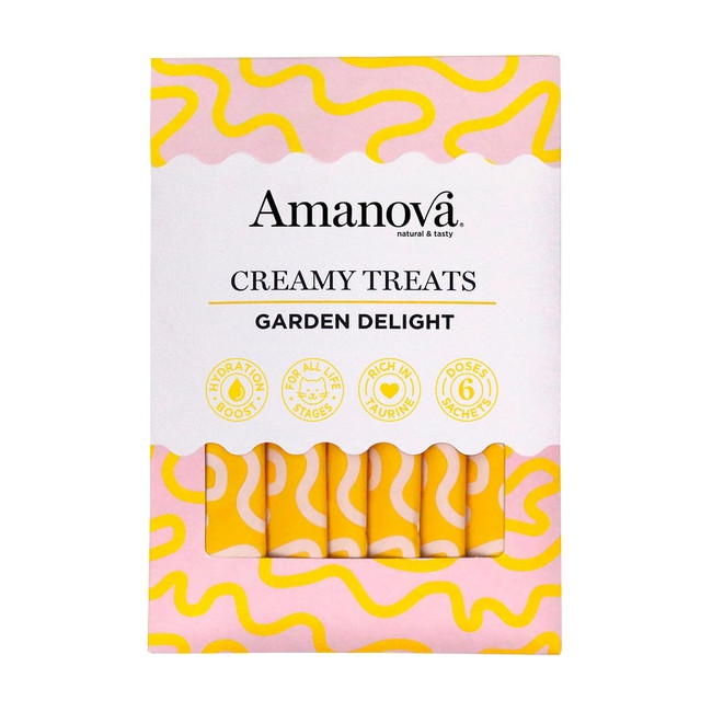 Amanova Cat Creamy Treats Garden Delight Chicken & Vegetables - kurczak i warzywa 6x15g