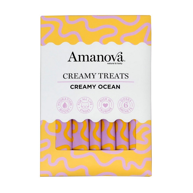 Amanova Cat Creamy Treats  Creamy Ocean Tuna & Goat milk - tuńczyk i mleko kozy 6x15g