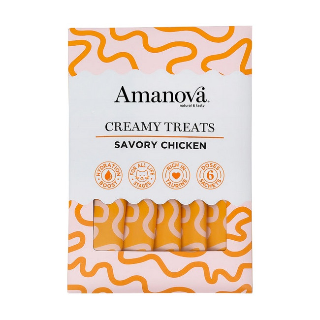 Amanova Cat Creamy Treats Savory Chicken - kurczak 6x15g