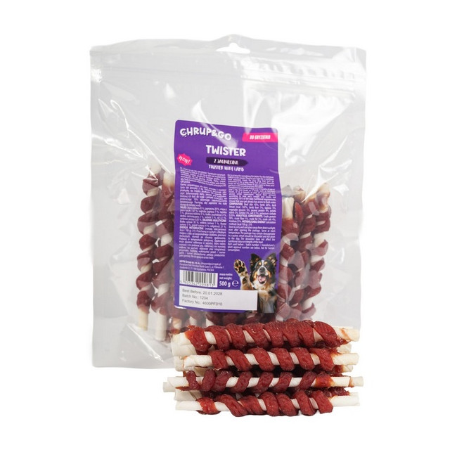 Chrup&Go Przysmak dla psa Twister z jagnięciną 500g
