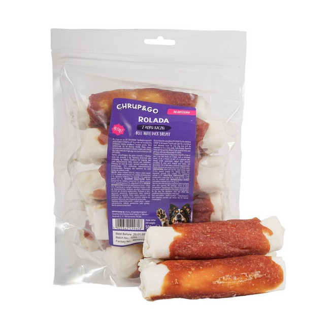 Chrup&Go Przysmak dla psa Rolada z piersi kaczki 500g