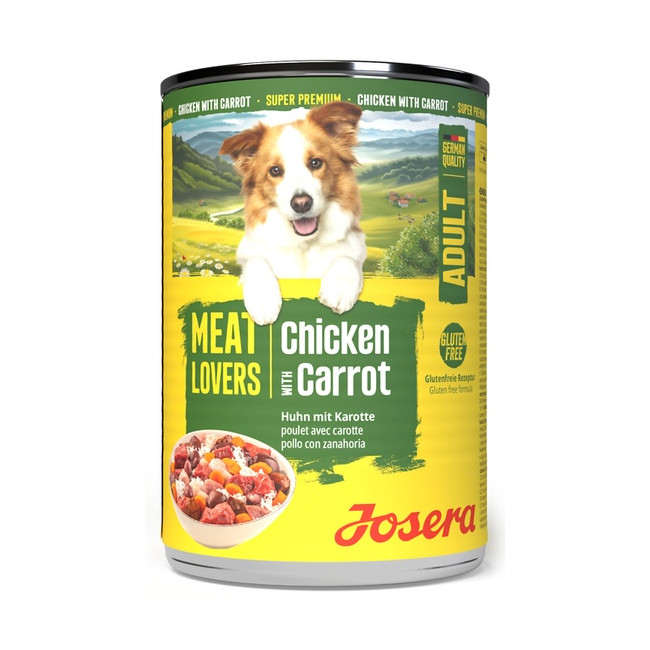 Josera Pies Meat Lovers Menu Kurczak z marchewką puszka 400g