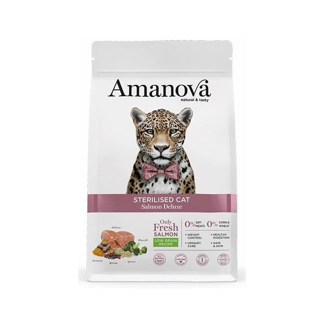 Amanova Cat Sterilised Salmon Deluxe - łosoś 300g [termin ważności: 19.09.2026]