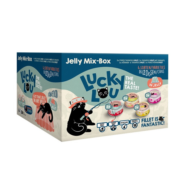 Lucky Lou Extrafood Jelly-Mix-Box Multipack w galaretce puszki 12x70g