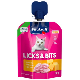 Vitakraft Cat Licks & Bits - Ser i szynka 60g