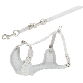 Trixie Szelki ze smyczą Junior 26-34cm jasnoszare [15560]