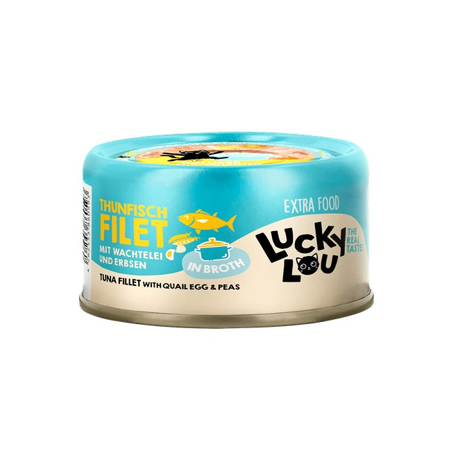 Lucky Lou Extrafood Tuńczyk i jajko przepiórcze w bulionie puszka 70g
