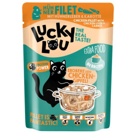Lucky Lou Extrafood Kurczak i wątróbka z kurczaka w bulionie saszetka 70g