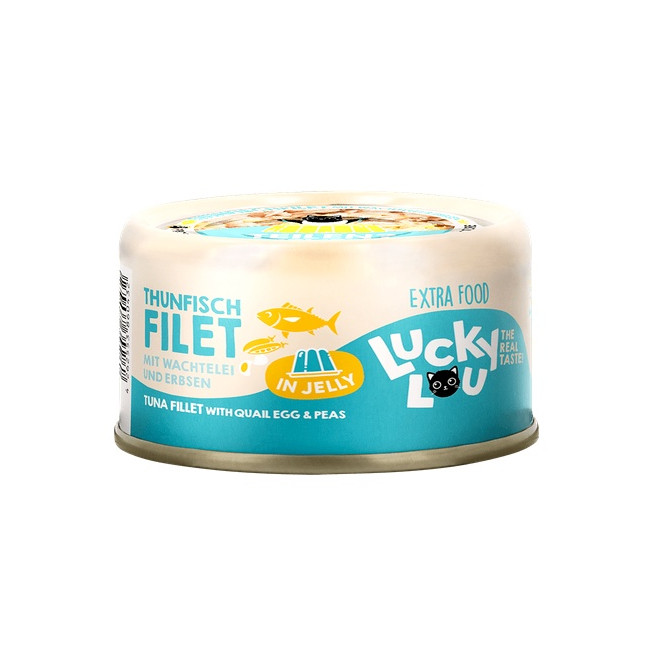 Lucky Lou Extrafood Tuńczyk i jajko przepiórcze w galaretce puszka 70g