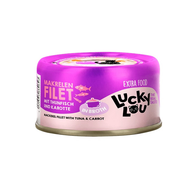 Lucky Lou Extrafood Makrela i tuńczyk w bulionie puszka 70g