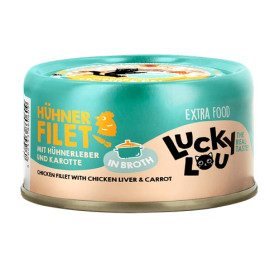 Lucky Lou Extrafood Kurczak i wątróbka z kurczaka w bulionie puszka 70g