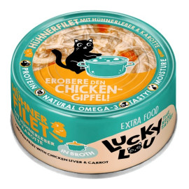 Lucky Lou Extrafood Kurczak i wątróbka z kurczaka w bulionie puszka 70g