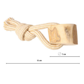 Dingo Psia-Kawka Gryzak z drewna kawowego sznur 1 węzeł 15cm