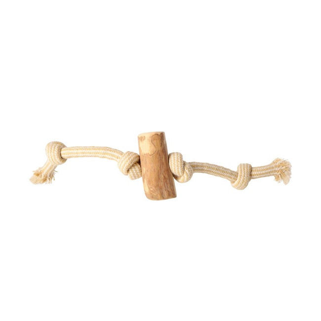 Dingo Psia-Kawka Gryzak z drewna kawowego sznur 4 węzły 35cm