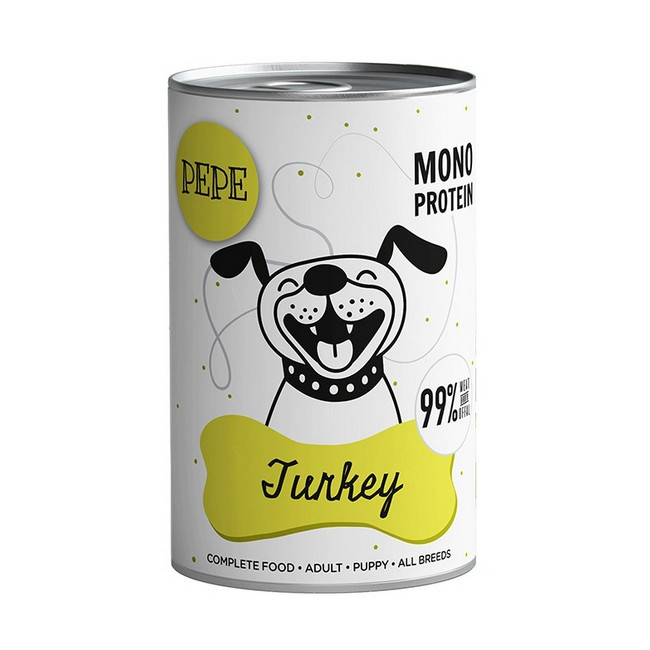 Paka Zwierzaka PEPE Turkey (indyk) puszka 400g