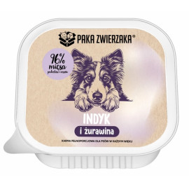 Paka Zwierzaka Indyk i żurawina tacka 150g
