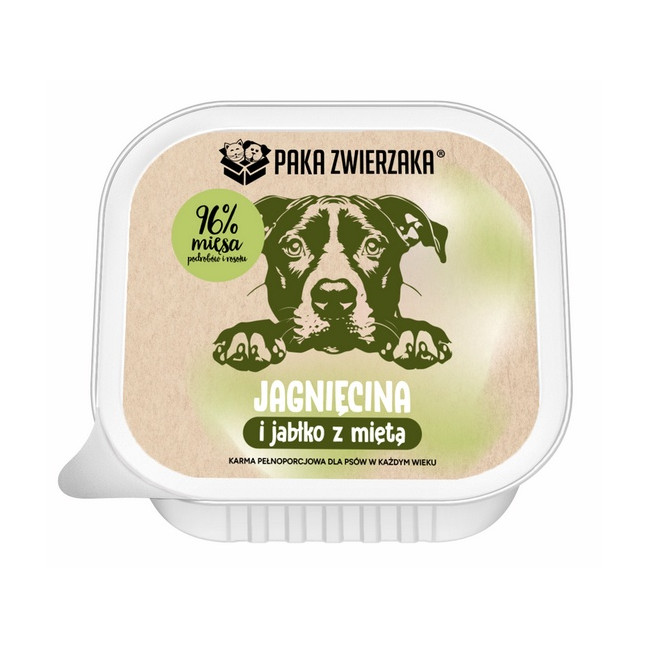 Paka Zwierzaka Jagnięcina i jabłko z miętą tacka 150g